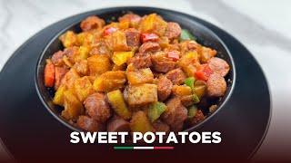 SIMPLE SWEET POTATOES & SAUSAGE STIR FRY