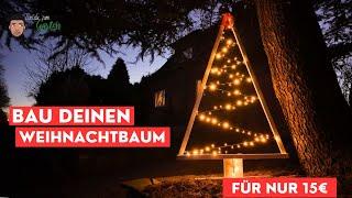 XXL Weihnachtsbaum mit Lichterkette für draußen DIY für 15 Euro