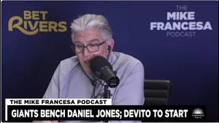 Tommy DeVito Takes Over for Daniel Jones as Giants QB - Mike Francesa LIVE Reaction