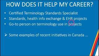 Health Terminology Standards Certificate - Info Session Recording 2023