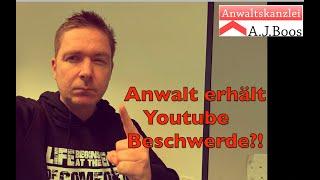 Anwalt Boos erhält Datenschutzbeschwerde für ein Youtube Video?!