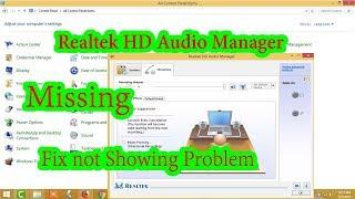 How to fix Realtek HD Audio Manager is missing in windows