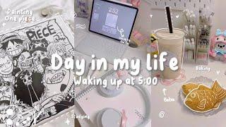 ₊˚ small daily vlog | paitning one piece, baking, studying and more・₊ 🫧