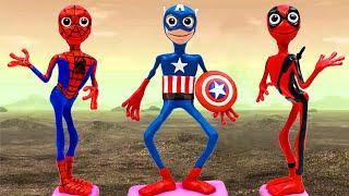 Making Dame Tu Cosita mixed Spiderman, Captain America, Deadpool with clay  Polymer Clay Tutorial