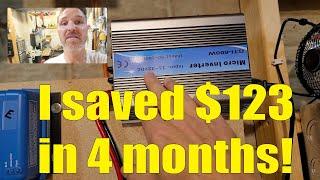 Simple explanation of Grid Tie Inverter.  It saved me $123 in 4 Months!