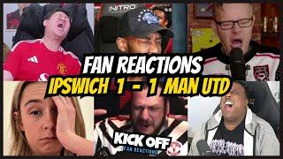 MAN UTD FANS REACTION TO AMORIM DEBUT | IPSWICH 1-1 MAN UTD | 24/25 PREMIER LEAGUE FAN REACTIONS