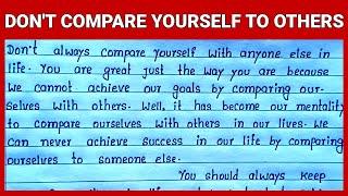 Write English Essay on Don't Compare Yourself to Others | Best Essay Don't Compare Yourself to Other