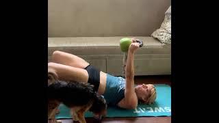 Horizontal press (chest strength) Strength-splanation with Coach Christa plus puppy assistance 