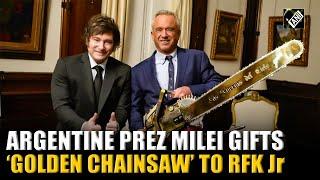 Argentina's Javier Milei gifts ‘Golden Chainsaw’ to Health Secretary Robert F Kennedy Jr