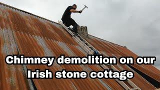 DIY chimney removal! #ruinrenovation