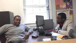 Probation officer Jamar Jones interviews parolee Eric Evans