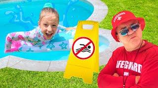 Pool rules for kids from Nastya and dad