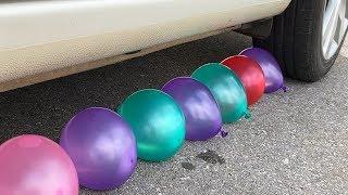 Experiment Car vs Water Balloons | Crushing crunchy & soft things by car | Test Ex