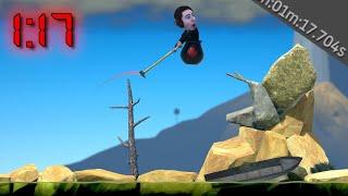 Getting Over It Speedrun In 1 Minute 17 Seconds