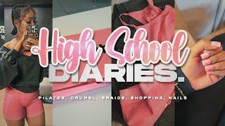 HIGH SCHOOL DIARIES  | Pilates, Braids, Crumbl, New Nails, Shopping, To Do List