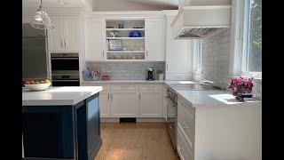 Blue and White Kitchen With Natural Light