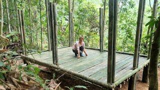 Full video: building a bamboo house, the process of building the frame and making floors and stairs