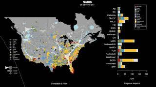 NARIS Visualization: Regional Generation, Flow, and Dispatch - June 28, 2050 - Low-Cost VG Scenario