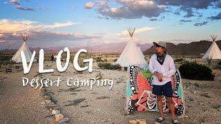 [VLOG] 미국 사막 여행 l 사막 캠핑 브이로그 l  먹방 l 텐트 l 로드트립 2편 Tipi Camping VLOG