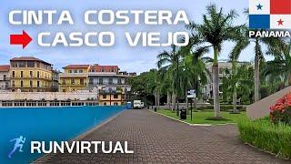 Carrera panorámica en Panamá: Cinta Costera ▻ Casco Viejo [4K 60 FPS]