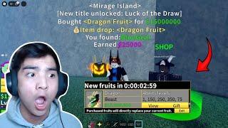 Hunting 50 Hours Mirage Island To Get New DRAGON FRUIT From Advanced Fruit Dealer in Blox Fruits!