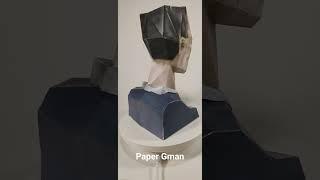 Half-Life G-Man bust from paper #halflife #gman #papercraft #gamecraft #paper #shorts shor