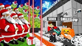 TAJNA BAZA Z PREZENTAMI vs 1000 GRINCH i ŚWIĘTYCH MIKOŁAJÓW w Minecraft!