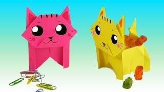 Paper Origami KITTY BOX | Crafts for kids