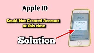 Could Not Create Account |Apple ID| Apple |IPhone|Ipod|Your Account Cannot Be Created at this Time