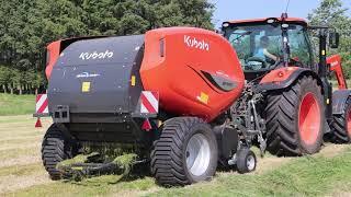 Kubota M6-142 and BF3500 Baler in action! 