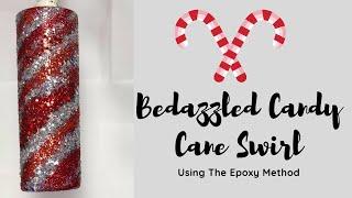 Glitter Tumbler Tutorial: Bedazzled Candy Cane Swirl using The Epoxy Method