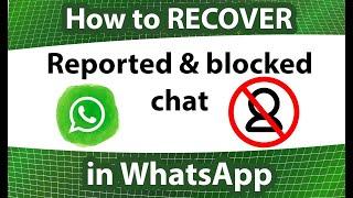 How to RECOVER reported chat in WhatsApp