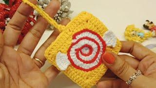 How to crochet granny square candy pattern pauch l Christmas candy l