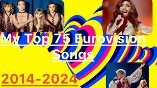 My Top 75 Eurovision Songs | 2014-2024