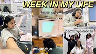 COLLEGE WEEK IN MY LIFE- exams announced, handling a business, studying, college days