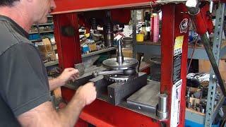 #101 how not to straighten welded flywheel 2011 twin cam crankshaft truing harley by tatro machine