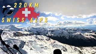 220km Paragliding Flight in the Swiss Alps #paragliding #switzerland