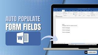 How To Auto Populate Form Fields in Word (2024)