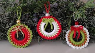 Add Charm to Your Tree with This Festive & Easy Crochet Christmas Wreath