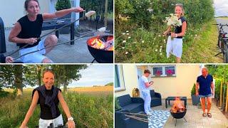 Feuerkorb & Stockbrot Abend zu viert  Romantische Radtour zu zweit  marieland Sommer Vlog