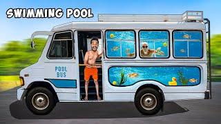 I Built a Swimming Pool in Bus  चलता फिरता वाटर पार्क ‍️