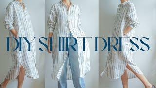 DIY shirt dress | Linen midi shirt dress