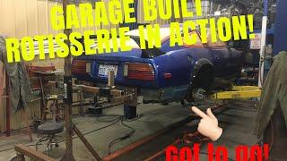 Datsun 280zx rear subframe removed : Testing the Rotisserie