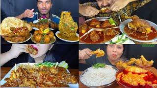 HUGE CHICKEN CURRY EATING CHALLENGE, MUTTON FAT CURRY, MUTTON CURRY,FISH CURRY,EATING SHOW,BIG BITES