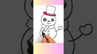 Çok sevimli kardan adam çizimi #kolayçizimler #howtodraw #easydrawing #shortvideo #snowman #çizim