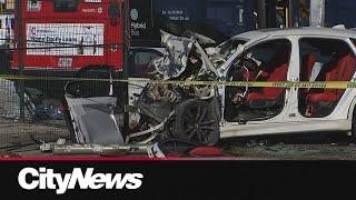 Video captures TTC bus being slammed by a stolen vehicle