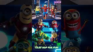 Spider-Man Minion vs Ironman Minion - Dame Tu Cosita Coffin Dance Song Cover Tiles hop #shorts