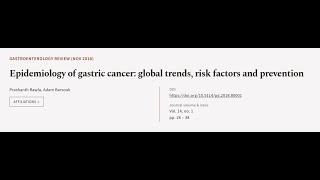 Epidemiology of gastric cancer: global trends, risk factors and prevention | RTCL.TV