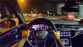 2021 Audi RS7 Sportback (Sports Exhaust) POV Night Drive (3D Audio)(ASMR)