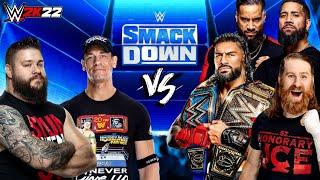 WWE 2K22 - Roman Reigns & Sami Zayn vs John Cena & Kevin Owens | Smackdown Live